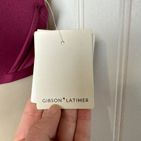 Gibson Latimer NWT purple tie back bikini top size large J23 - Picture 3 of 7